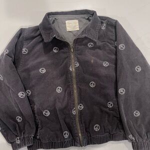 Rylee + Cru Charcoal Peace Embroidered Jacket